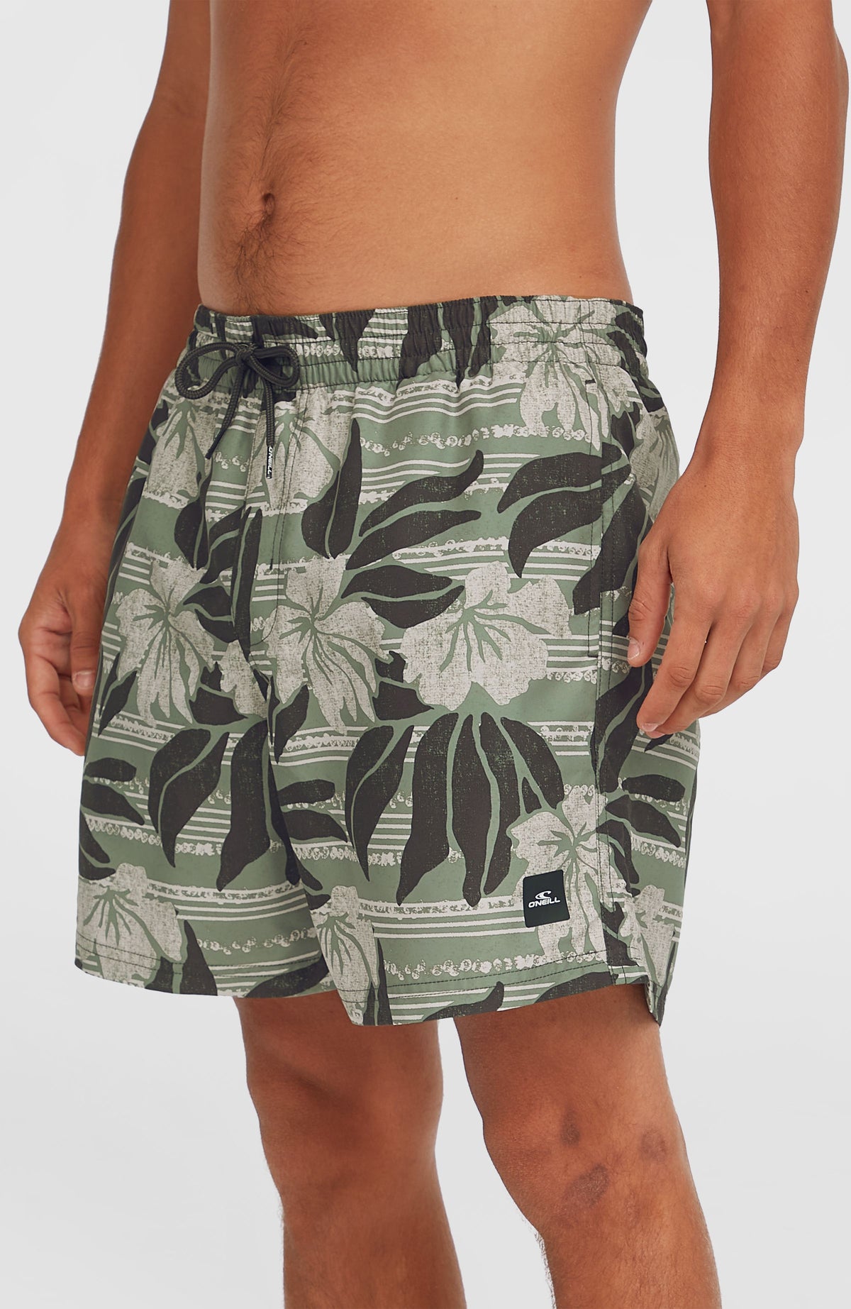 Cali Floral 16'' zwembroek | Green Dusty Flower