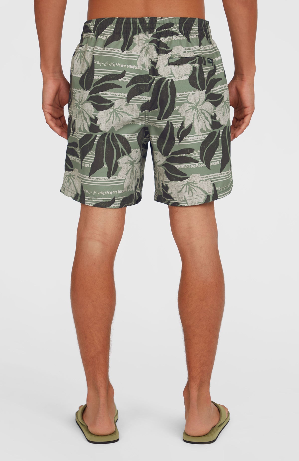 Cali Floral 16'' zwembroek | Green Dusty Flower