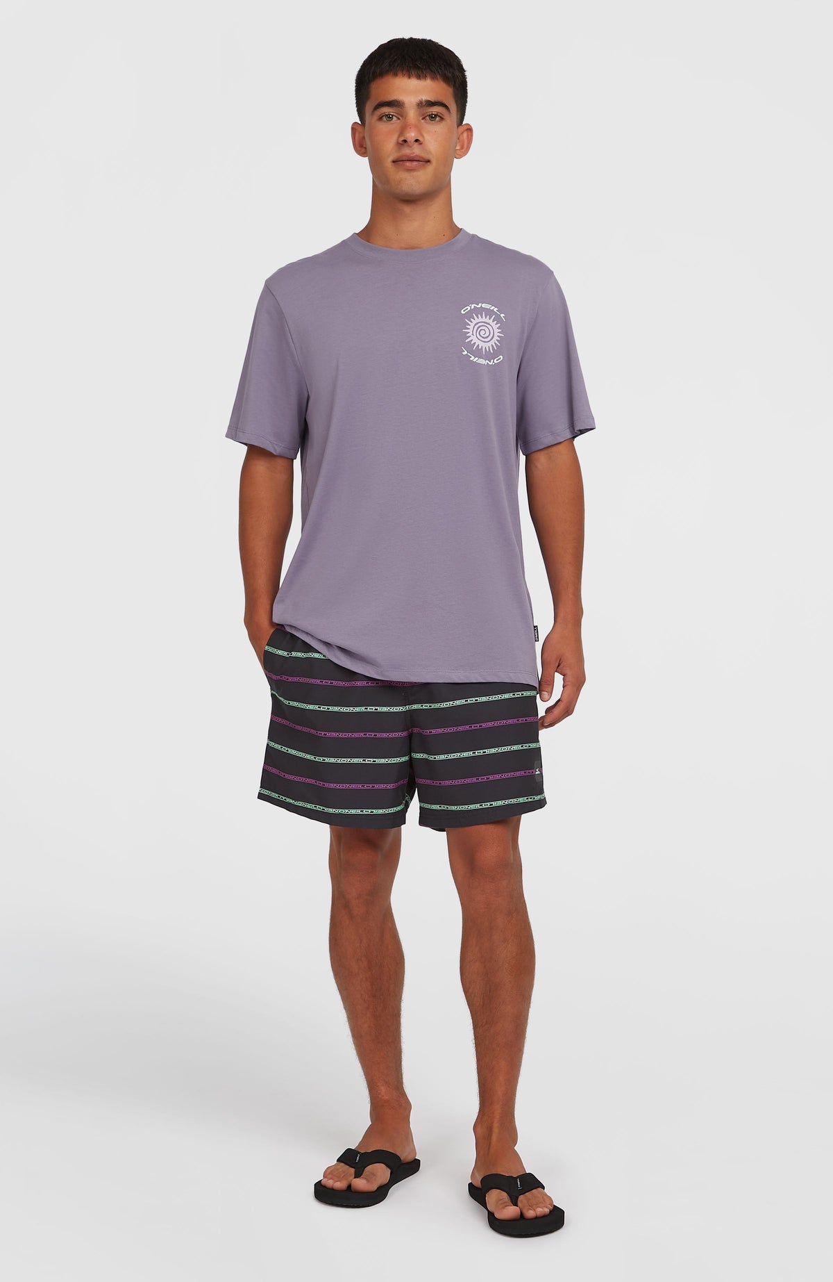 Cali First 15'' zwembroek | Black/Purple O'Neill Stripe