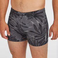 Essentials Floral zwemboxer | Black Dipped Leaves