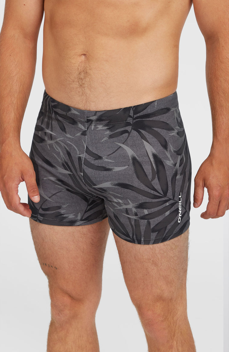 Essentials Floral zwemboxer | Black Dipped Leaves