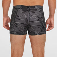 Essentials Floral zwemboxer | Black Dipped Leaves