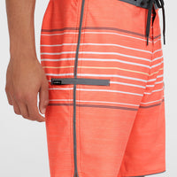 Hyperfreak Heat Stripe Scallop 18'' boardshort | Peach Echo Heat Stripe