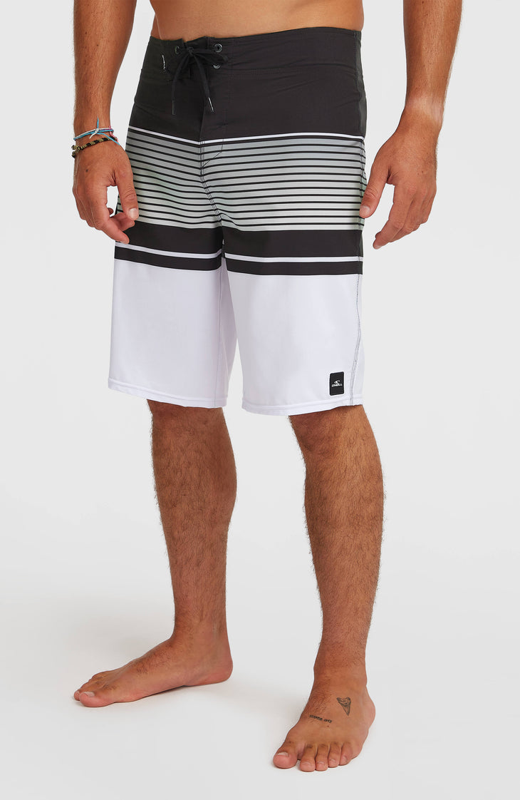 Lennox Stripe 21" boardshort | White Lennox Stripe