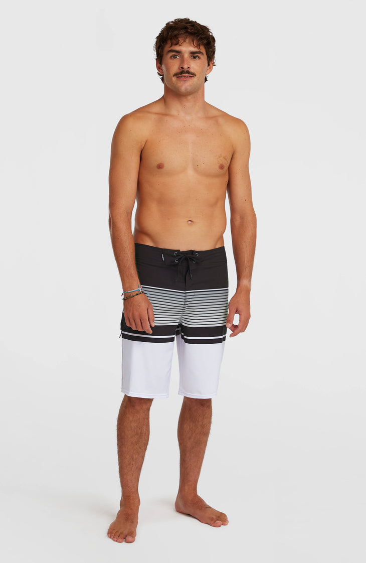 Lennox Stripe 21" boardshort | White Lennox Stripe