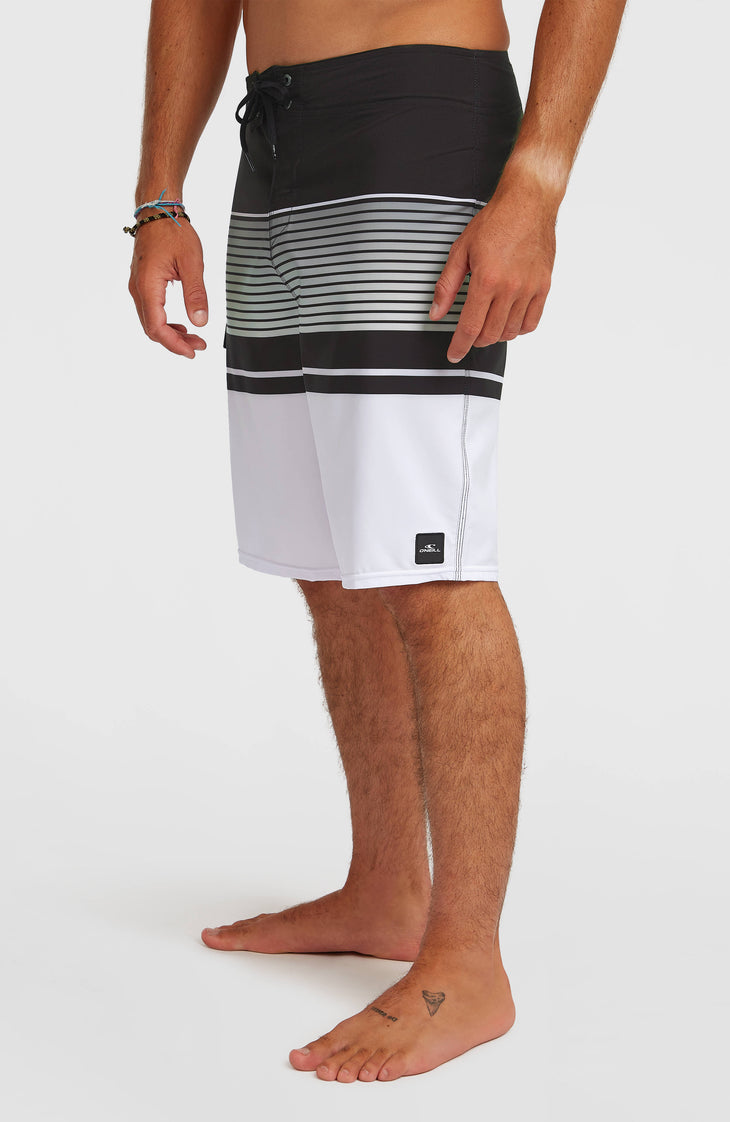 Lennox Stripe 21" boardshort | White Lennox Stripe