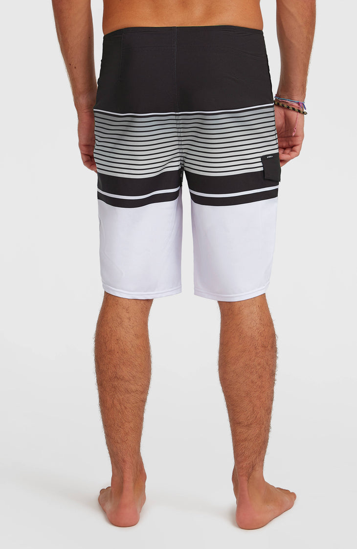 Lennox Stripe 21" boardshort | White Lennox Stripe