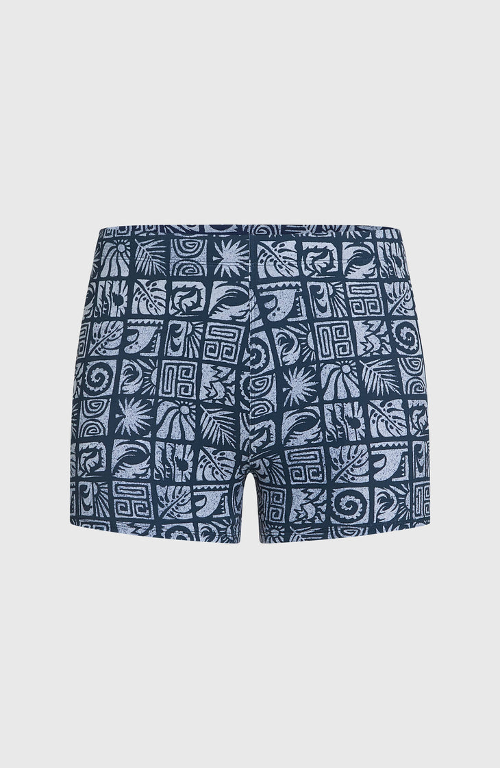 Essentials All-Over-Print zwemboxer | Dark Blue Bricks