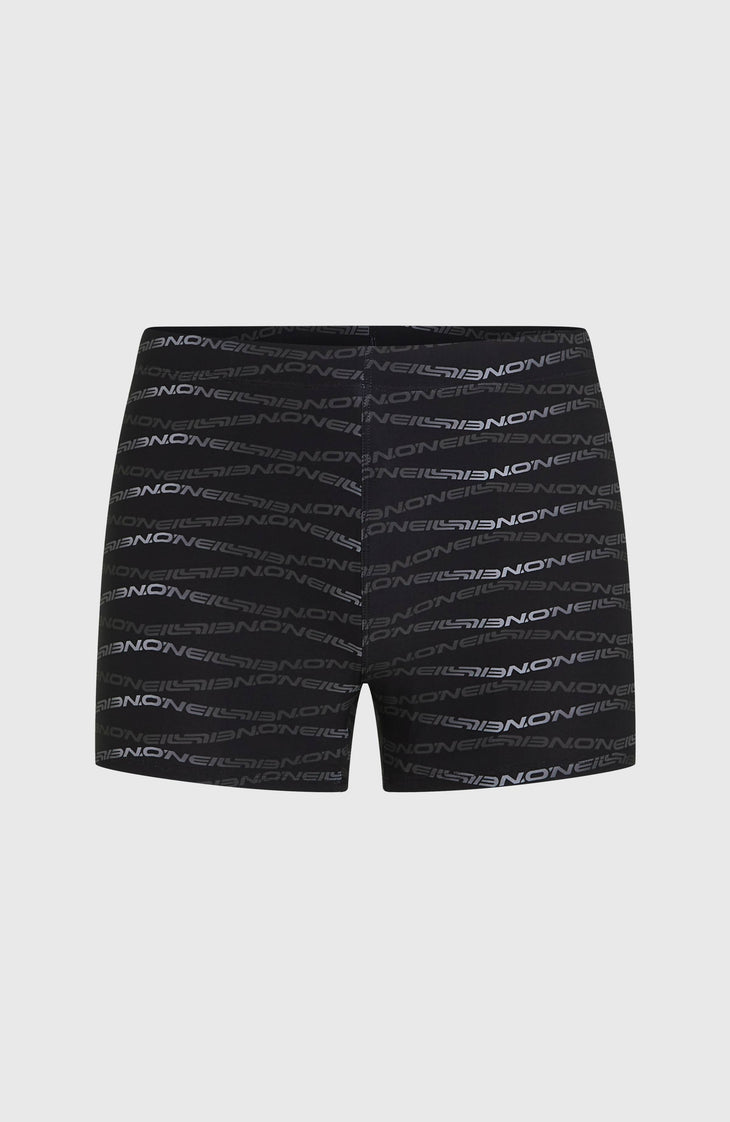 Essentials All-Over-Print zwemboxer | Black Boys Gradient Stripe