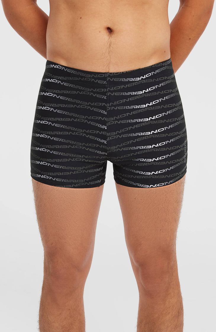 Essentials All-Over-Print zwemboxer | Black Boys Gradient Stripe