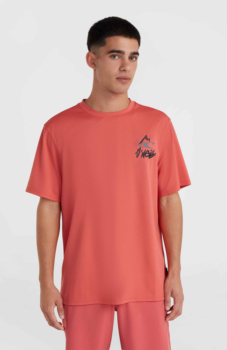 O'Neill Hybrid Logo Polygiene T-shirt | Red Orcher
