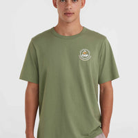 O'Neill TRVLR Series Back Print Polygiene T-shirt | Deep Lichen Green