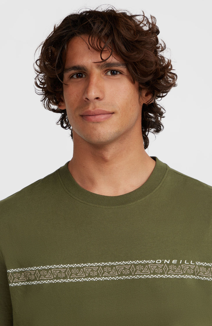 Ikat Stripe T-shirt | Forest Night