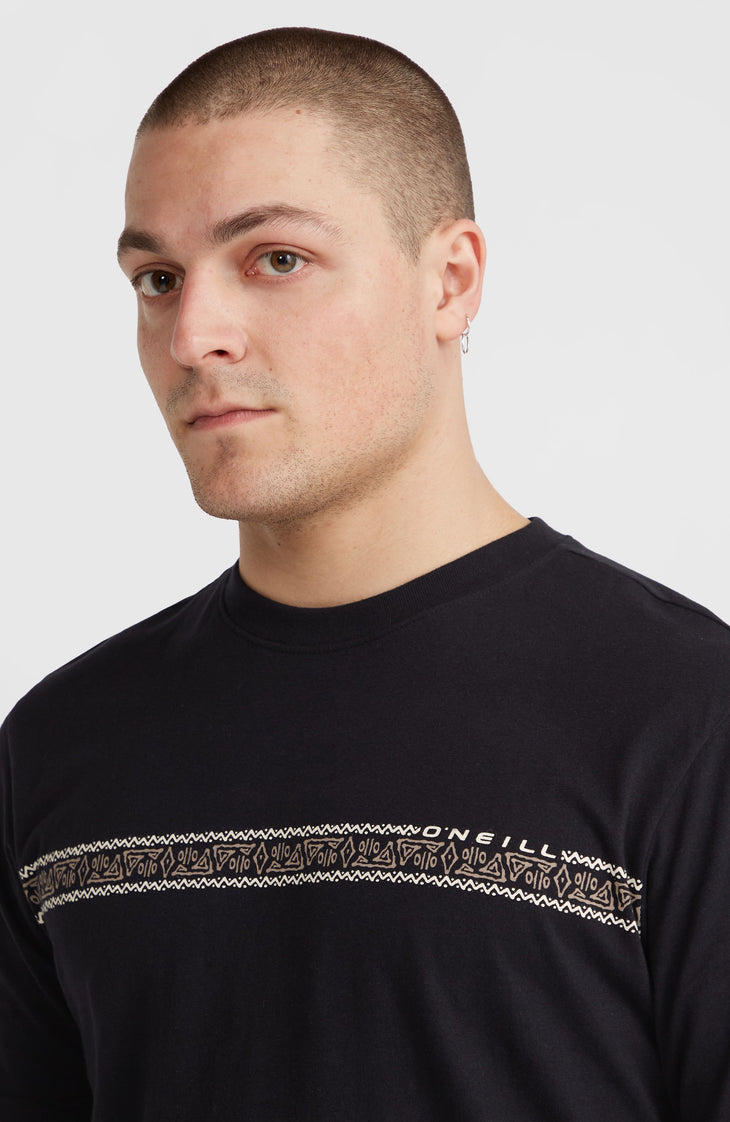 Ikat Stripe T-shirt | Black Out
