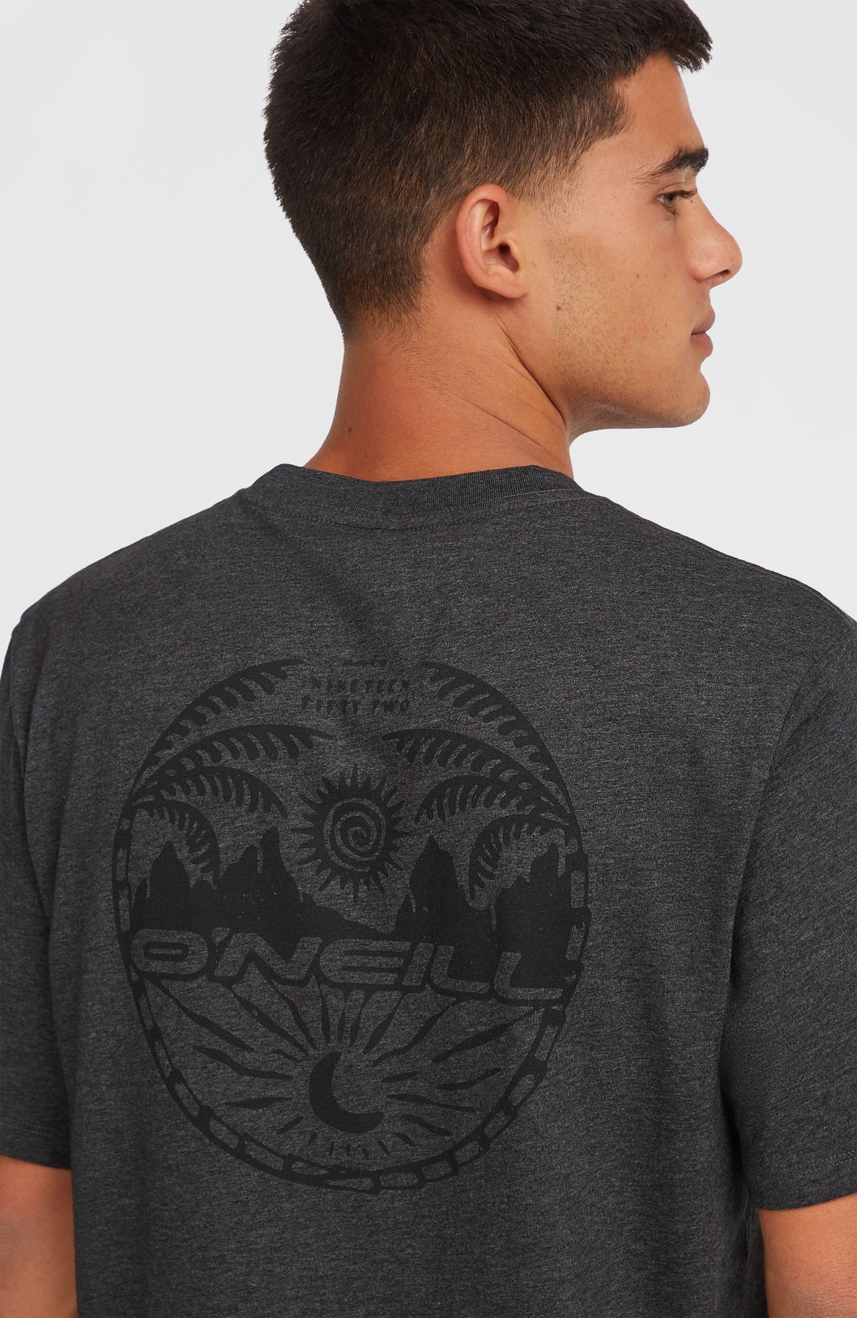 Back Print T-shirt | Black Out Melange