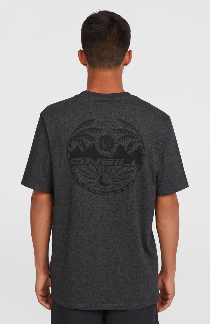 Back Print T-shirt | Black Out Melange