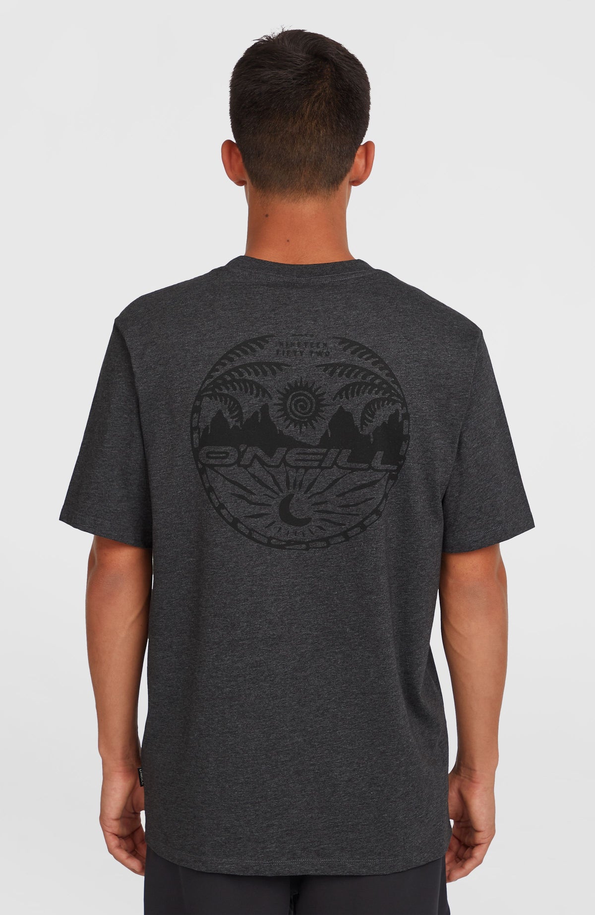 Back Print T-shirt | Black Out Melange