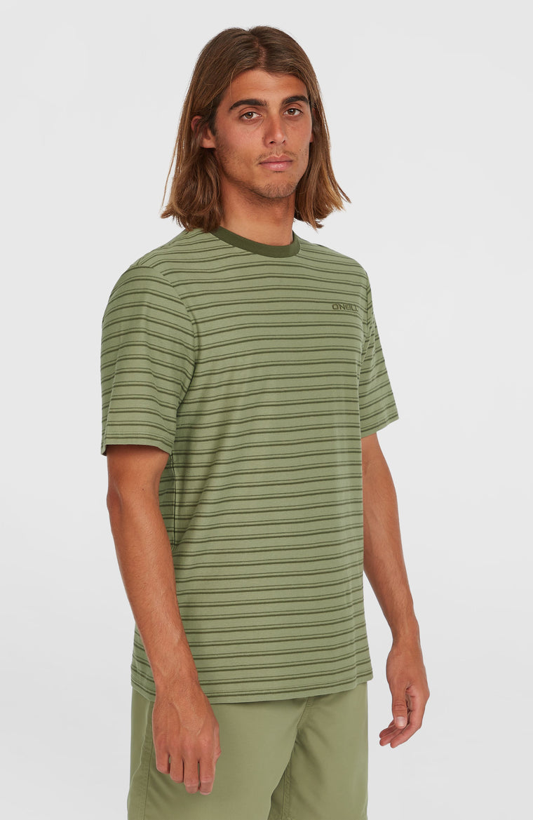 Yarn Stripe T-shirt | Green Cali Tee Stripe
