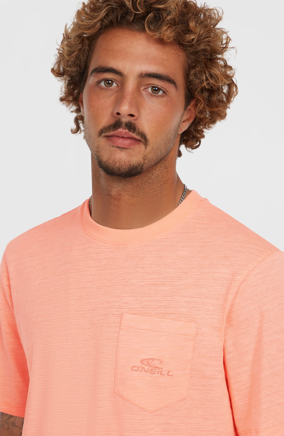 Slub Chest Pocket T-shirt | Coral Pop