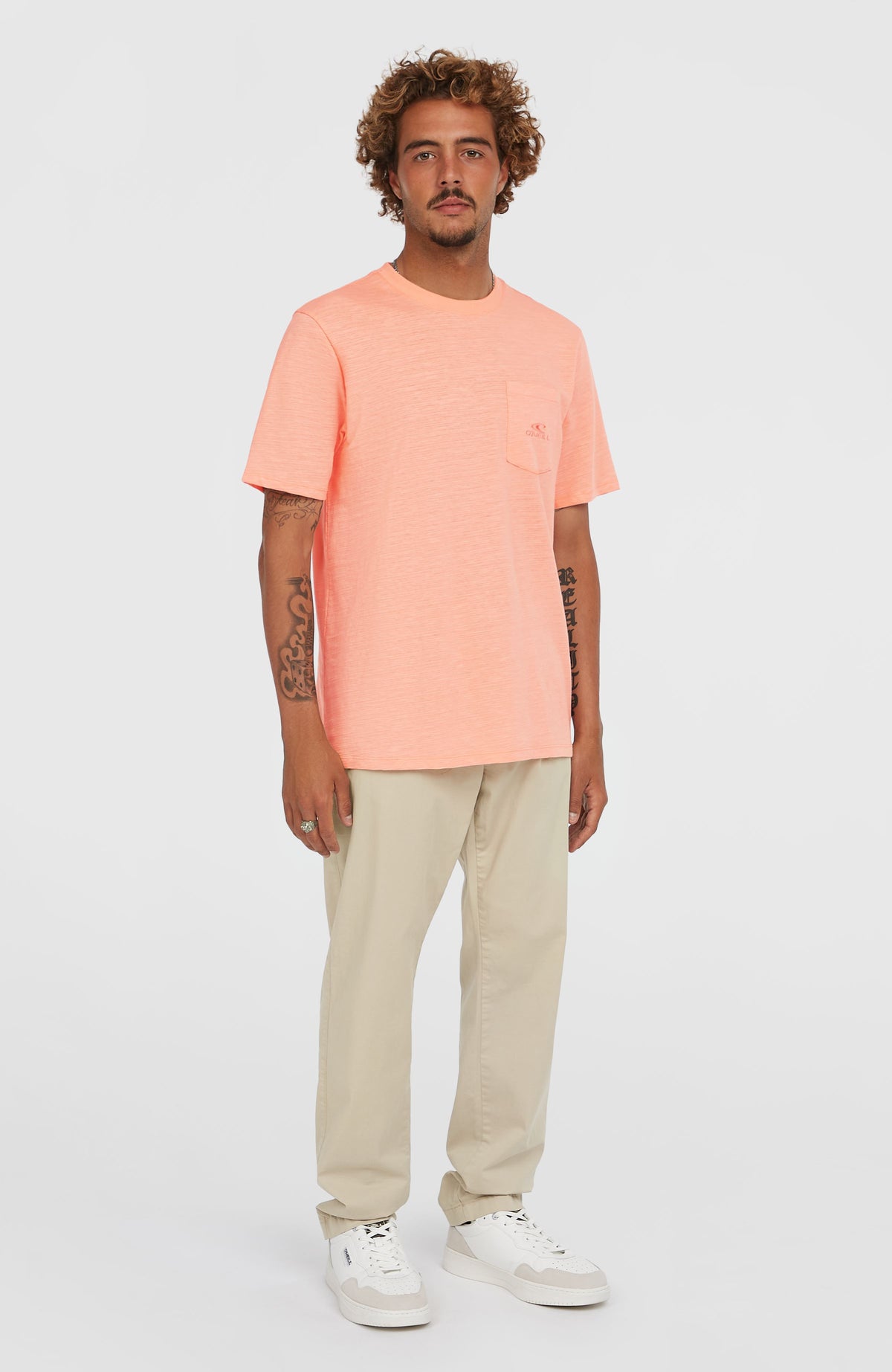 Slub Chest Pocket T-shirt | Coral Pop