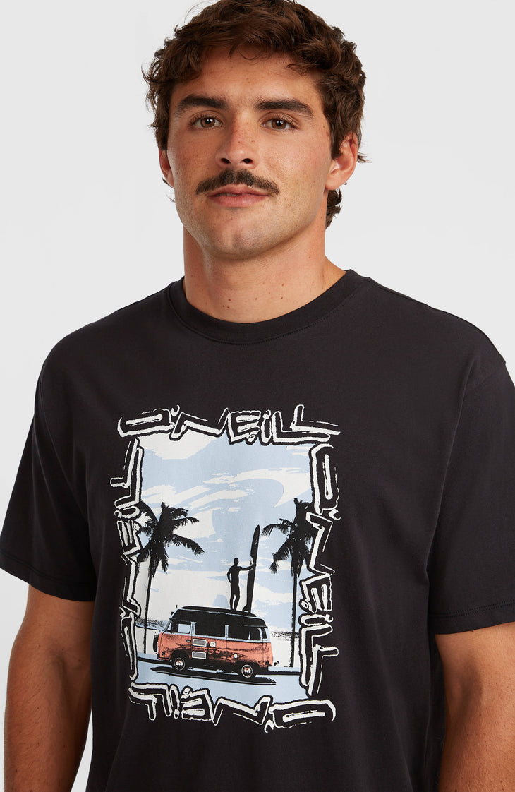 Photo Front-Print T-shirt | Black Out