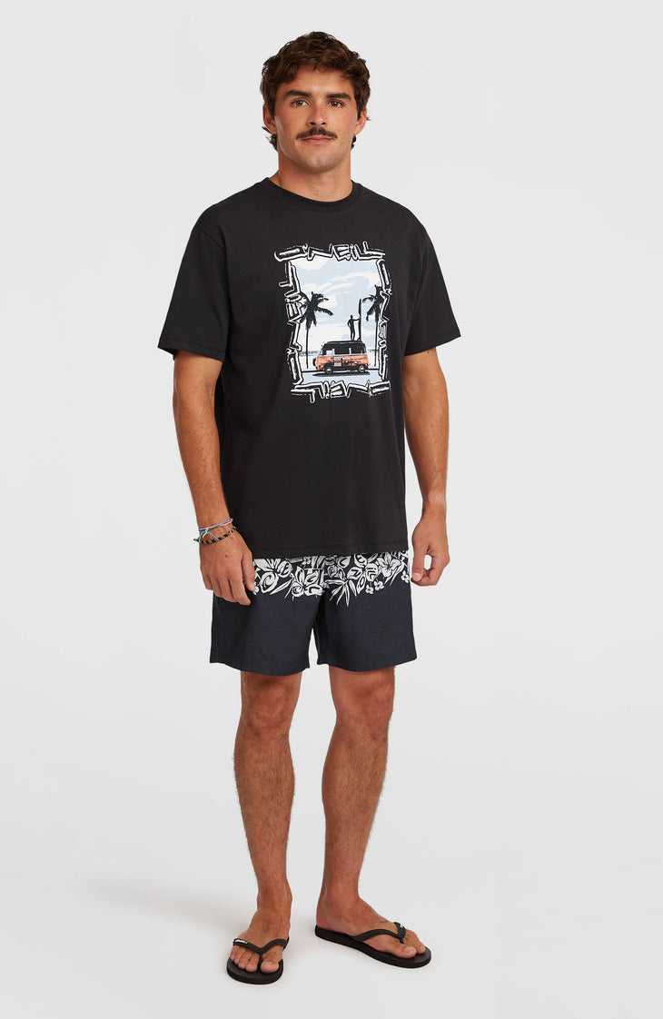 Photo Front-Print T-shirt | Black Out