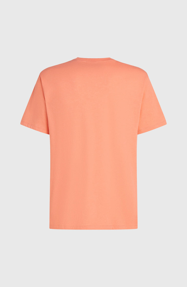 Melange Chest-Print T-shirt | Funky Peach
