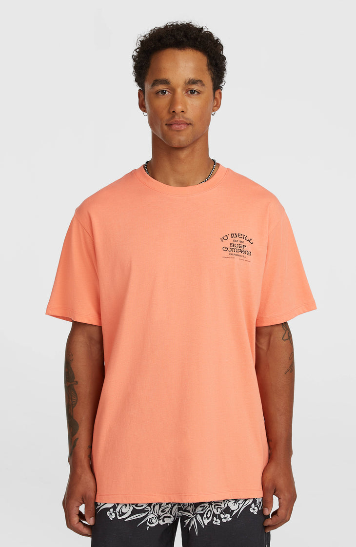 Melange Chest-Print T-shirt | Funky Peach
