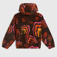 Superfleece hoodie met halve rits | Brown Originals Flower