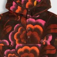 Superfleece hoodie met halve rits | Brown Originals Flower