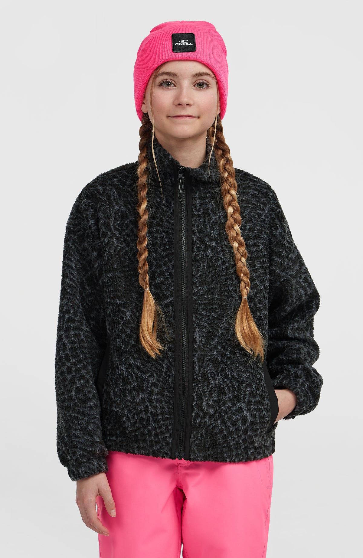 High-Pile fleecevest met volledige rits | Black Animalica