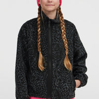 High-Pile fleecevest met volledige rits | Black Animalica