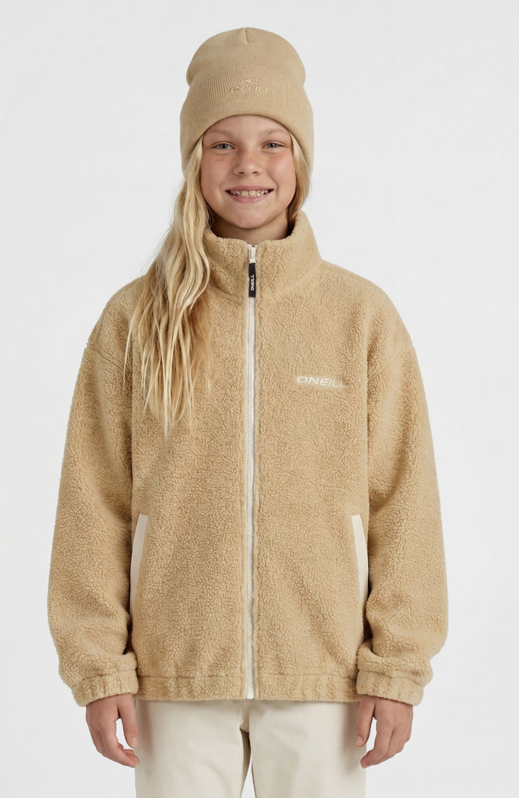 High-Pile fleecevest met volledige rits | Olive Blush