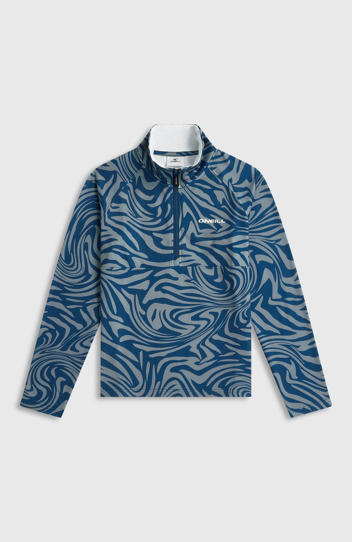 FWC'Cruz Printed fleecetrui met halve rits | Blue Swirl Zebra