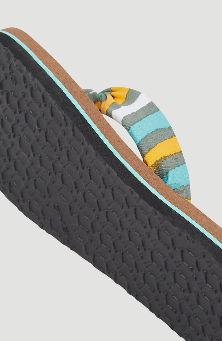 Ditsy Sun slippers | Blue Rainbow Stripe