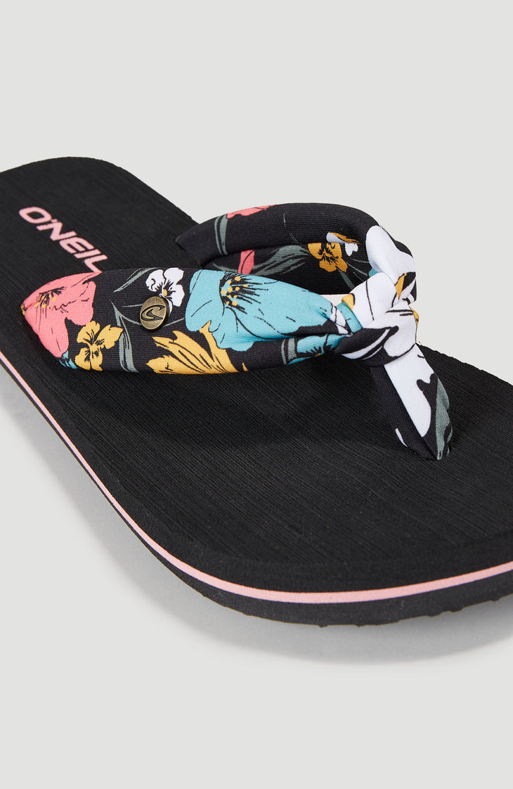 Ditsy Sun slippers | Black/Blue Bluemchen