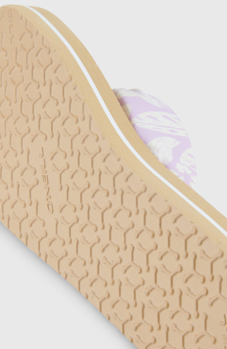 Ditsy Sun slippers | Purple Island Sky
