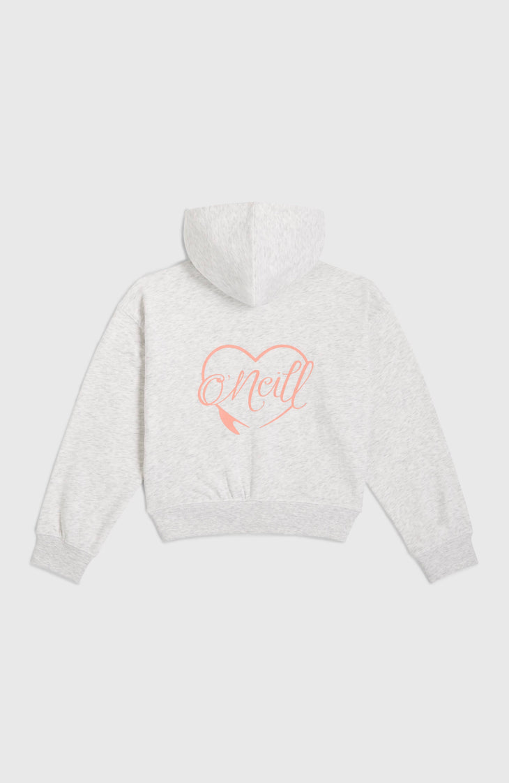 Script capuchonvest met volledige rits | White Melange