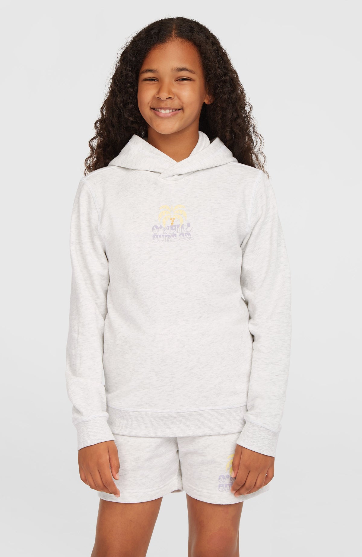 Back Print hoodie | White Melange