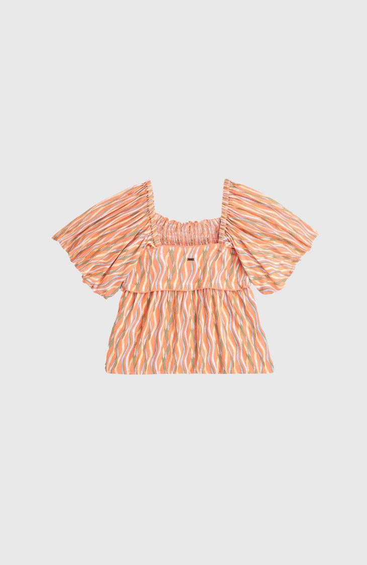 O'Neill geweven T-shirt | Funky Peach Swirly