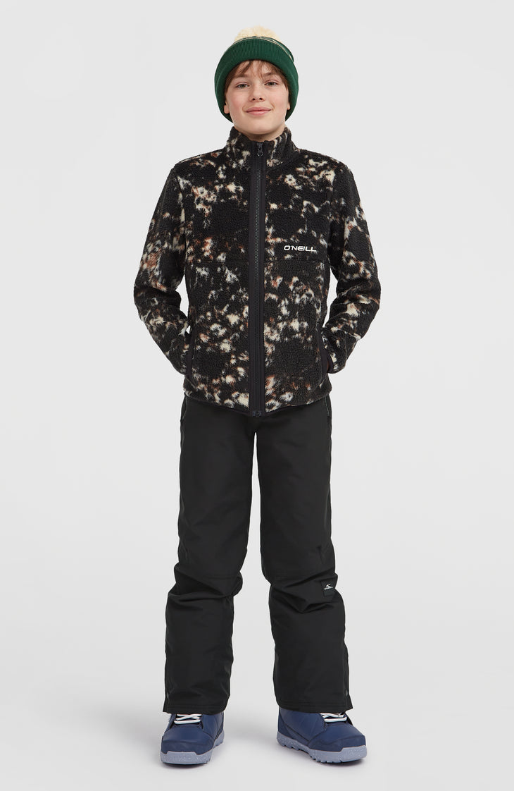 High-Pile fleecevest met volledige rits | Black/Beige Quarry