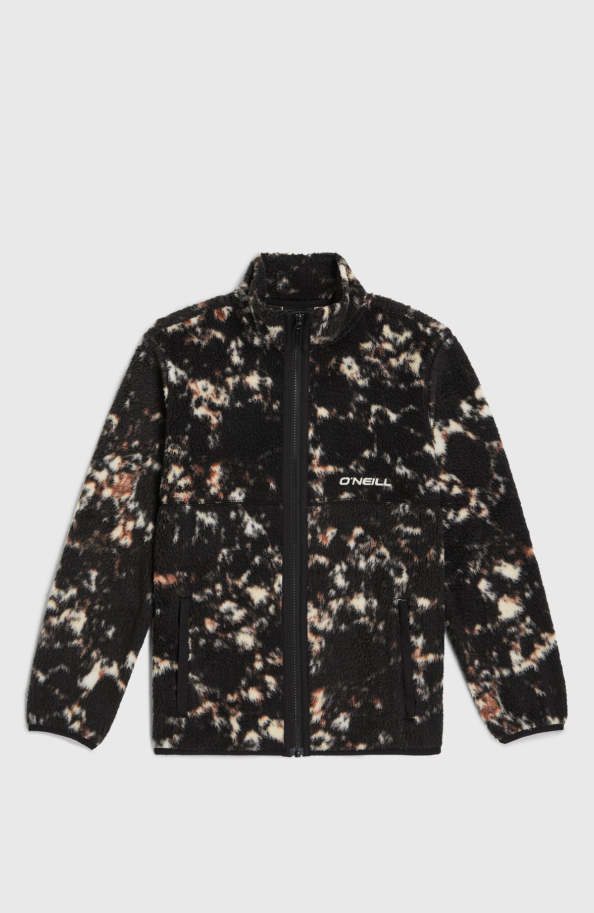 High-Pile fleecevest met volledige rits | Black/Beige Quarry