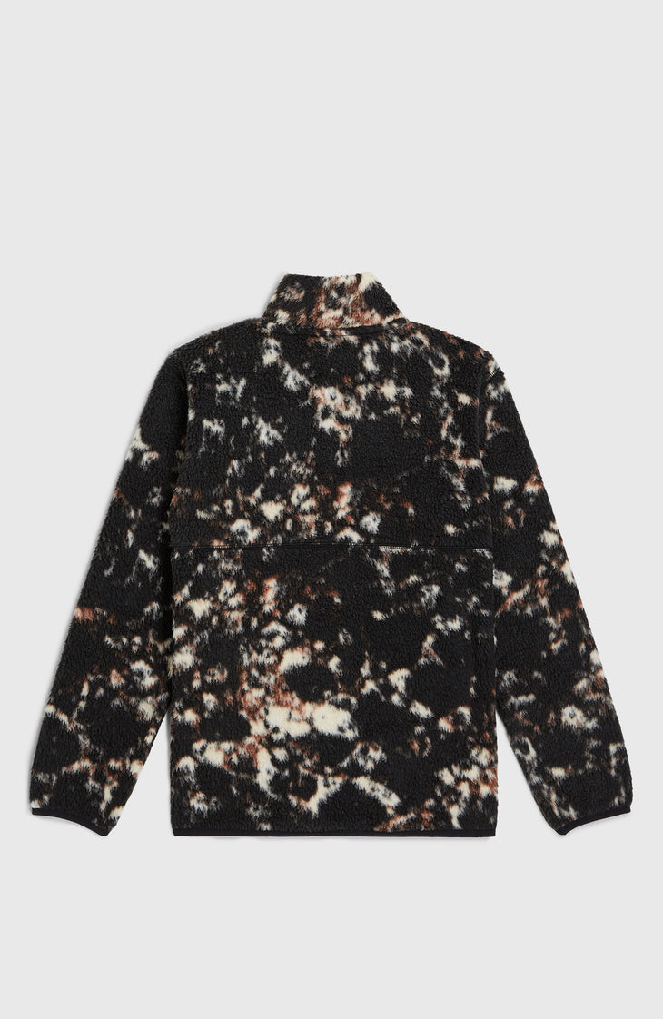 High-Pile fleecevest met volledige rits | Black/Beige Quarry