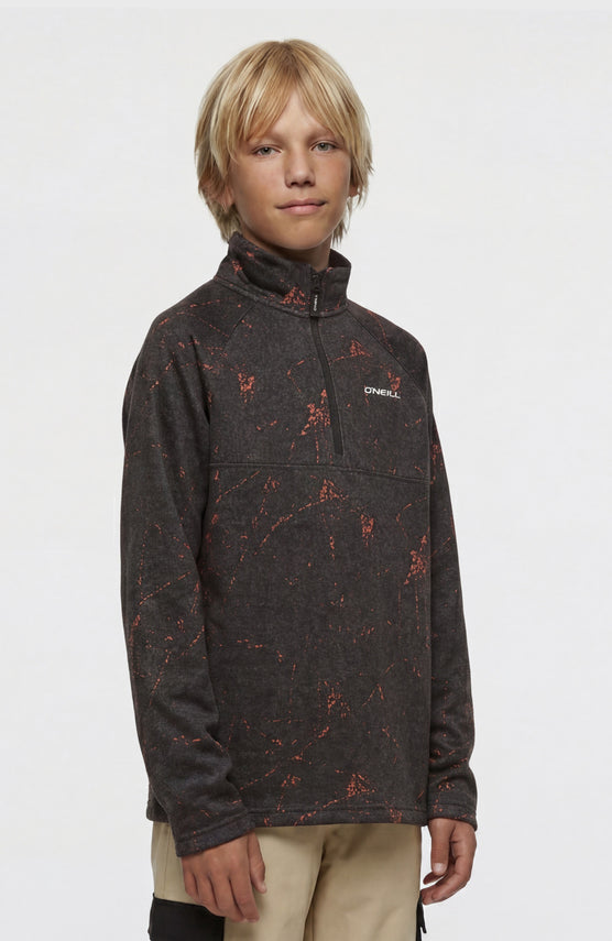 FWC'Cruz Printed Half-Zip fleecetrui | Black Basalt