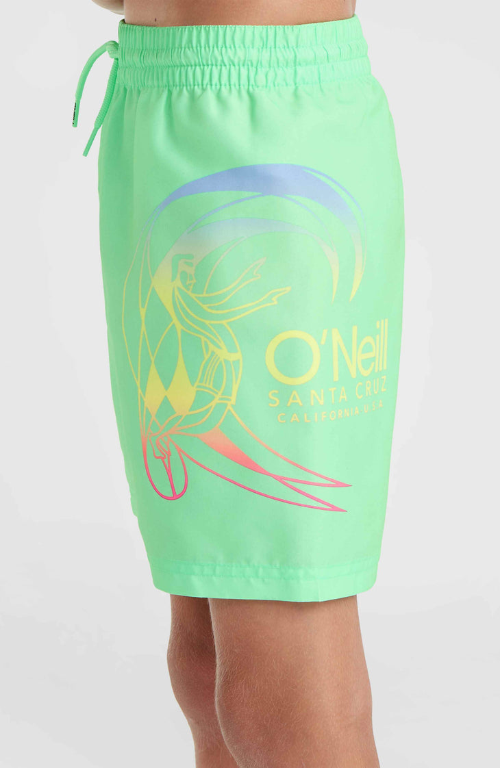 Circle Surfer 14'' zwembroek | Neon Green Circle Surfer Gradient Panel