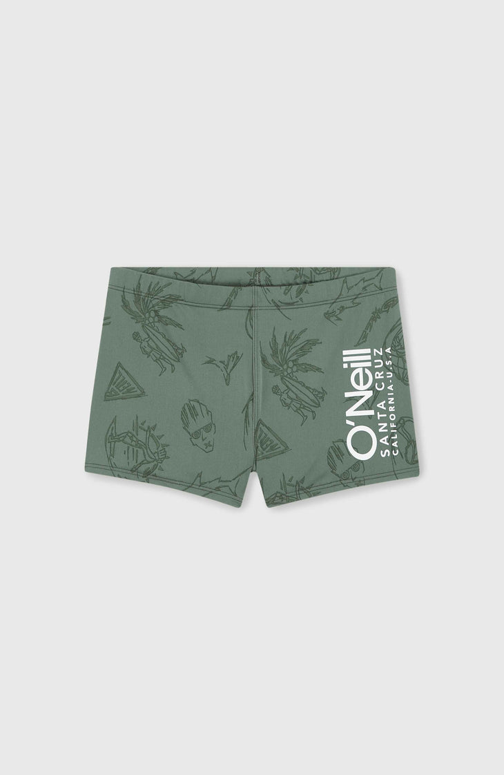 Mix and Match Crazy 8'' zwemboxer | Green Vintage Surfer