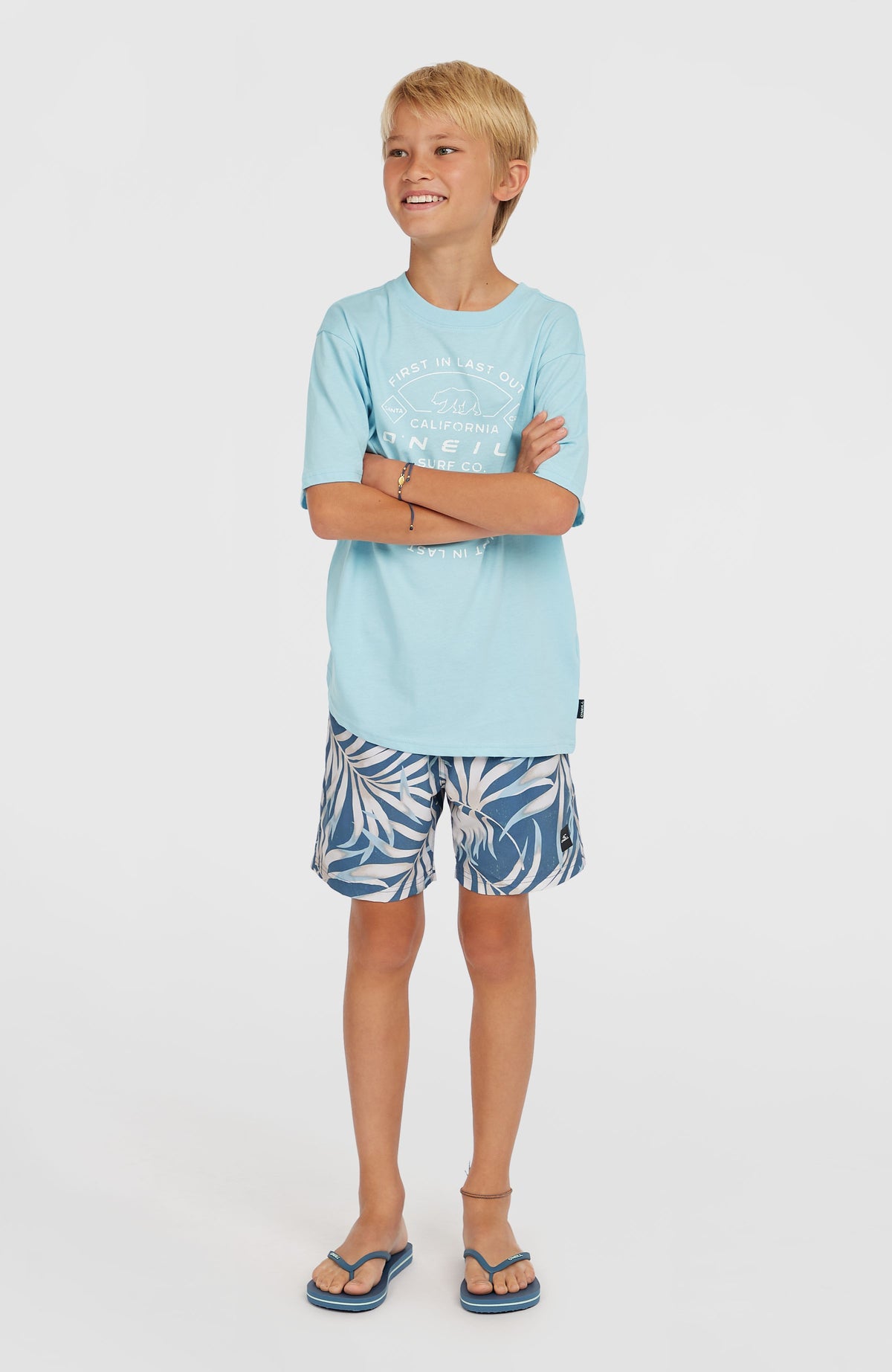 Cali 14'' zwembroek | Blue Dipped Leaves