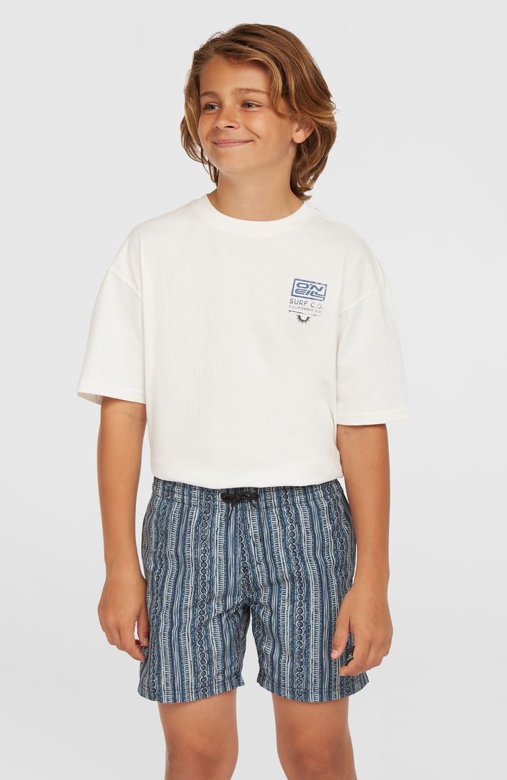 Cali 14'' zwembroek | Blue Pressed Lines