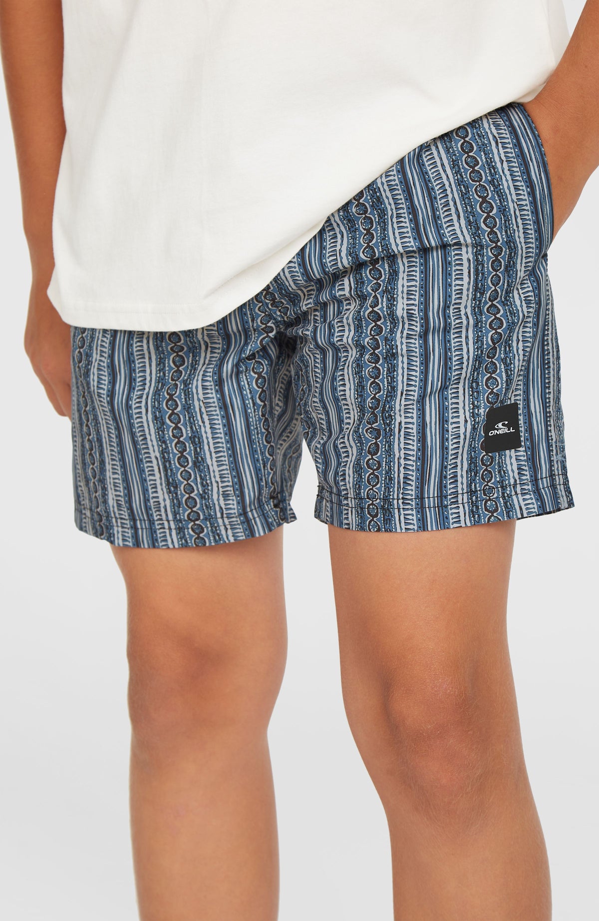 Cali 14'' zwembroek | Blue Pressed Lines