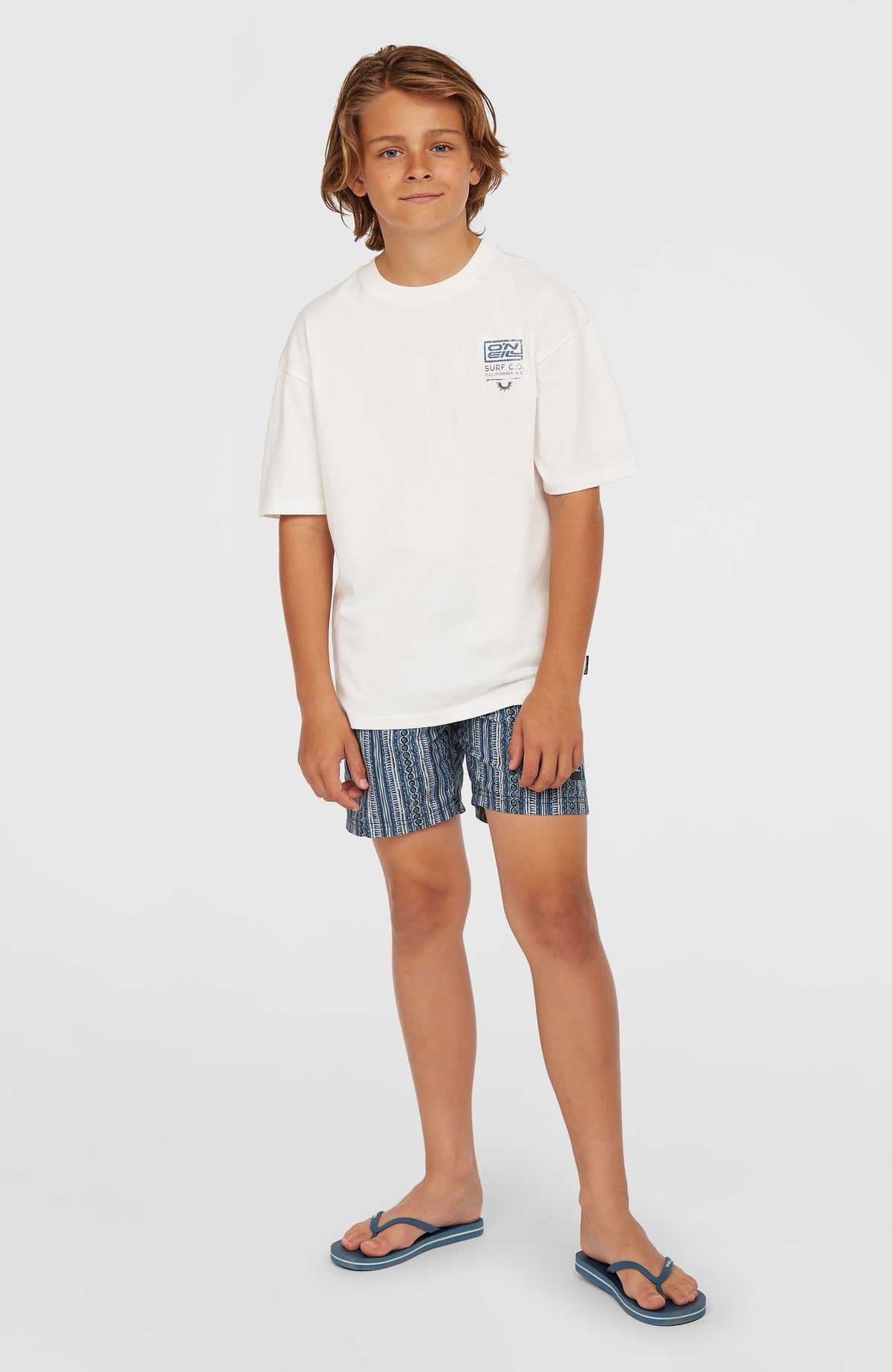 Cali 14'' zwembroek | Blue Pressed Lines